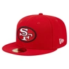 New Era Scarlet San Francisco 49ers Throwback Main 59fifty Fitted Hat In Scarlet