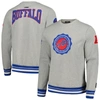 Pro Standard Heather Gray Buffalo Bills Crest Emblem Pullover Sweatshirt In Heather Gray
