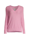 Nic + Zoe Women's Waffle Stitch V-neck Sweater In Mauve Mist