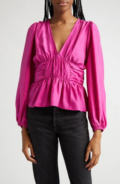Sea Fabiola Silk V-neck Top In Pink