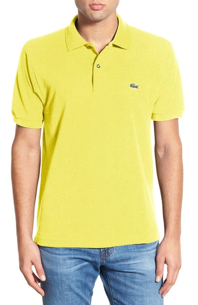 Lacoste Regular Fit Piqué Polo In Yellow