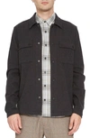 Civil Society Snap Front Knit Jacket In Black