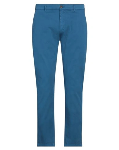 Department 5 Man Pants Azure Size 35 Cotton, Elastane In Blue