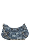 BALENCIAGA BALENCIAGA WOMAN PRINTED DENIM LE CAGOLE MINI HANDBAG