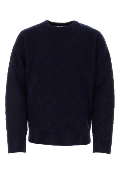 Bottega Veneta Man Midnight Blue Stretch Wool Blend Sweater
