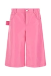 BOTTEGA VENETA BOTTEGA VENETA WOMAN PINK NAPPA LEATHER BERMUDA SHORTS