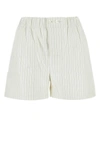 Bottega Veneta Pinstripe Poplin Shorts In Multicolor