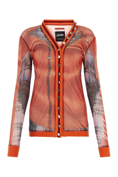 Y/project X Jean Paul Gaultier Trompe L'oeil Cardigan In Multicolor