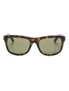 GUCCI BROWN TORTOISESHELL RECTANGLE FRAME SUNGLASSES