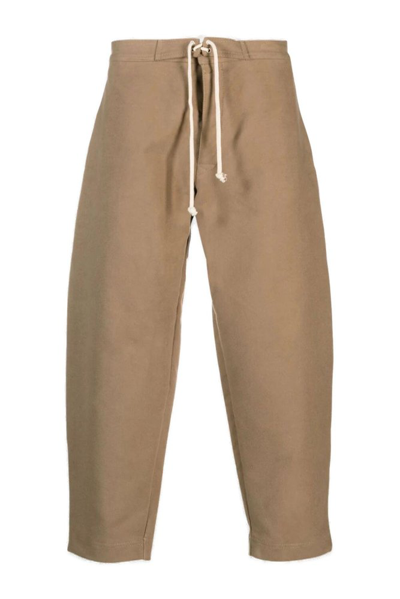 Société Anonyme Tapered-leg Drawstring Cotton Trousers In Neutrals