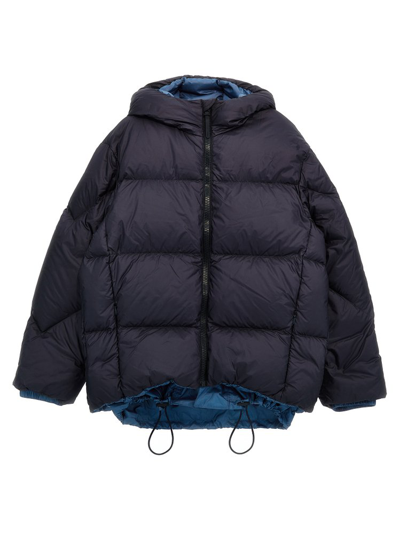 Il Gufo Contrast Detailed Short Down Jacket In Blue