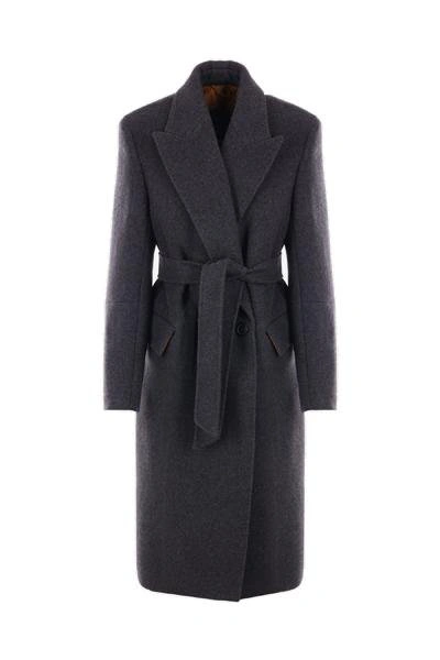 Max Mara Belted Long In Grey