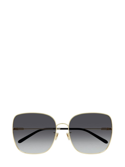 Chloé Eyewear Butterfly Frame Sunglasses In Gold