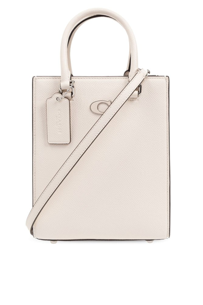 Coach Logo标牌手提包 In White