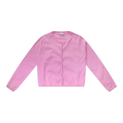 Il Gufo Fine Knit Buttoned Cardigan In Pink