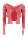 Jacquemus Pink Le Raphia 'la Maille Pralu Longue' Cardigan In Pink