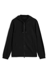 John Varvatos Cotton Blend Hoodie In Black