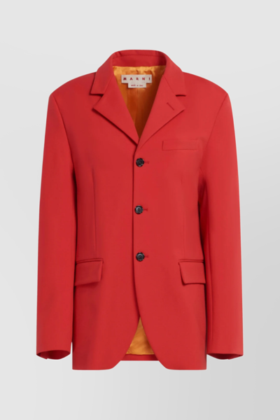 Marni Single-breasted Blazer Jacket In Red
