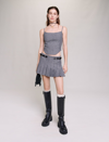 Maje Check Corset Style Top In Grey