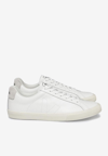 Veja White Leather Sneakers With Embroidered Logo In White