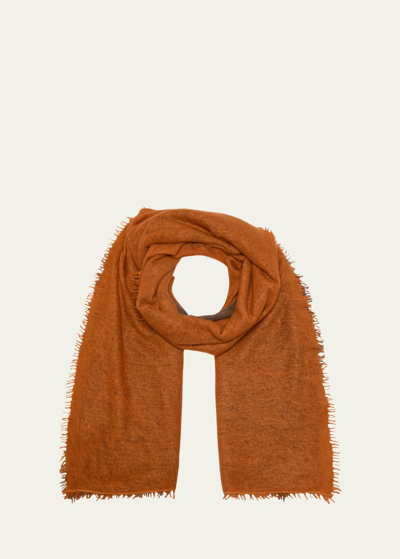 Denis Colomb Fuzzy Feture Two-tone Cashmere Scarf In Shitake Tibet Ora