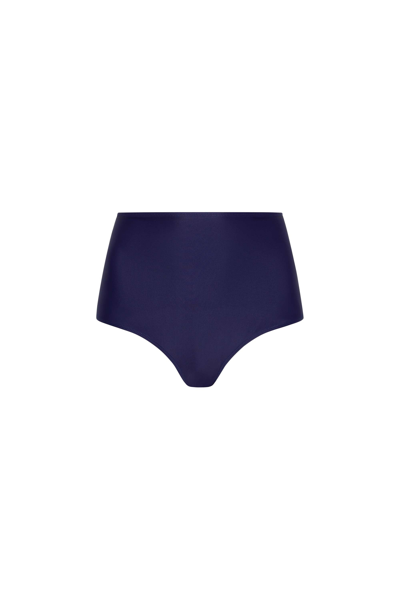 Rebecca Vallance Alba High-waisted Bikini Bottoms In Blue