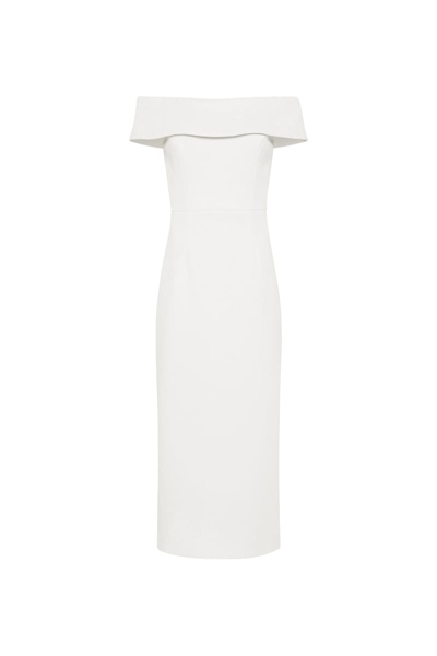 Rebecca Vallance Amore Off-shoulder Midi Dress In White
