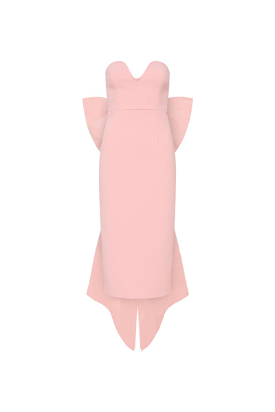 Rebecca Vallance Annabelle Strapless Midi Dress In Musk