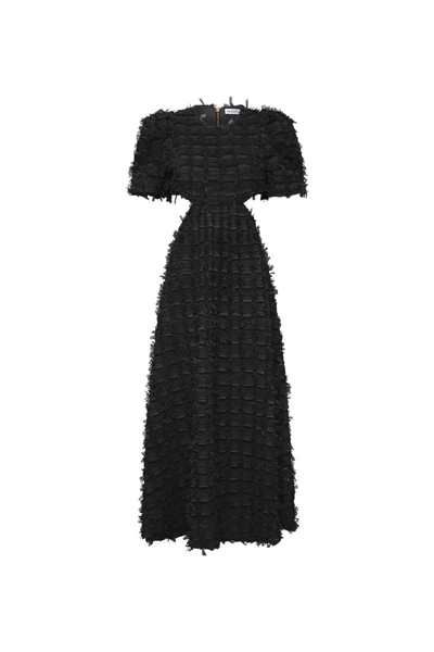 Rebecca Vallance -  Cherie Amour Puff Sleeve Midi Dress Black  - Size 10