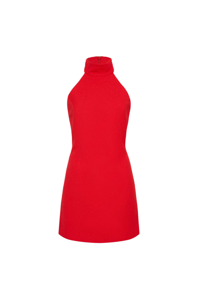 Rebecca Vallance Chiara Halterneck Minidress In Red