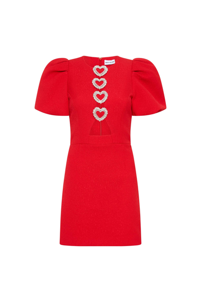 Rebecca Vallance Chiara Puff-sleeve Minidress In Red