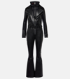 PERFECT MOMENT BELTED FAUX LEATHER SKI SUIT