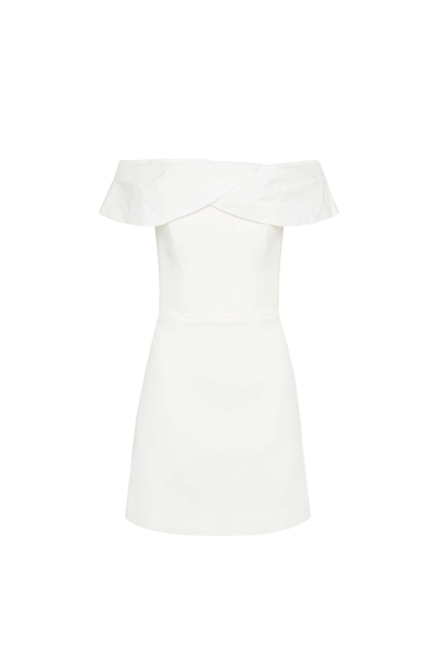 Rebecca Vallance Cora Off-shoulder Mini Dress In White