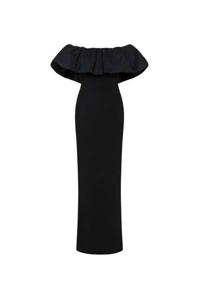 Rebecca Vallance Danielle Off-shoulder Gown In Black