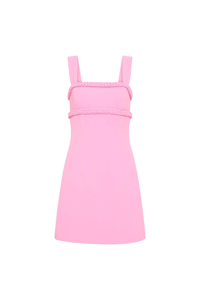 Rebecca Vallance Rochelle Braid-detail Minidress In Candy Pink