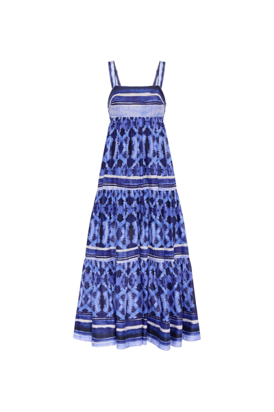Rebecca Vallance Shiloh Organic Cotton Midi Dress In Blue