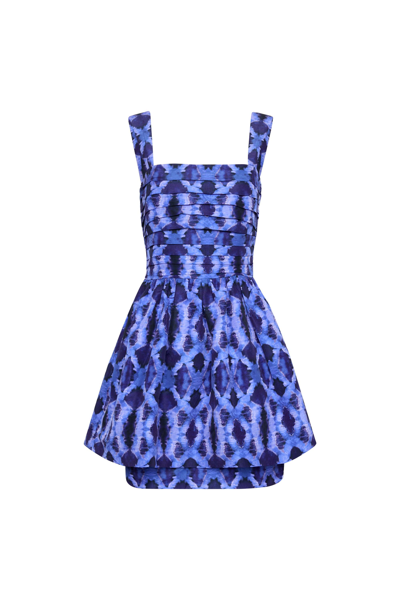 Rebecca Vallance Shiloh Graphic-print Minidress In Blue