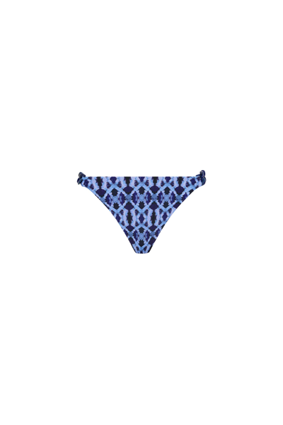 Rebecca Vallance Shiloh Graphic-print Bikini Bottom In Blue