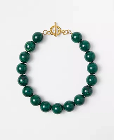 Ann Taylor Italian Collection Ball Statement Necklace In Boxwood Green