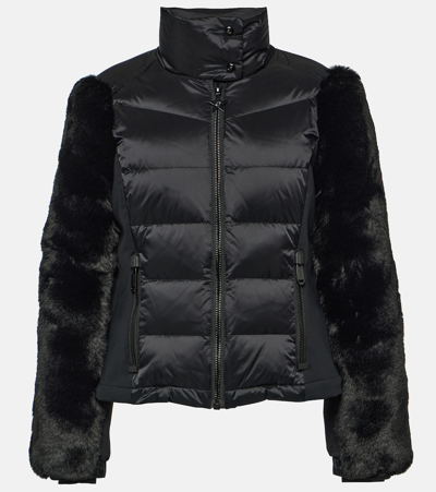 Goldbergh Fairytale Faux Fur-trimmed Ski Jacket In Black