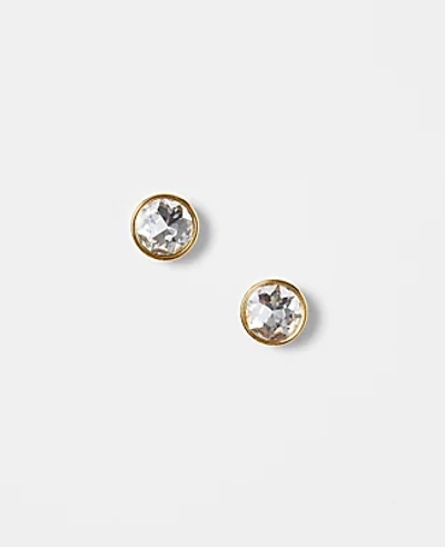 Ann Taylor Mini Circle Stud Earrings In Goldtone