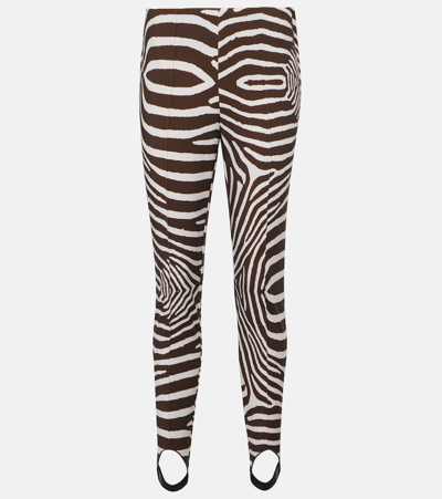 Bogner Elaine Zebra-print Stretch Stirrup Ski Trousers In Multicoloured