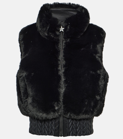 Goldbergh Sophia Faux Fur Bodywarmer Waistcoat In Black
