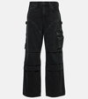 Agolde Wide Leg Cargo Jeans With Contrast Stitching In Black