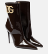 DOLCE & GABBANA DG PATENT LEATHER ANKLE BOOTS