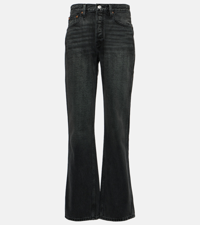 Re/done 90s Loose Fit High Waist Jeans In Active Black