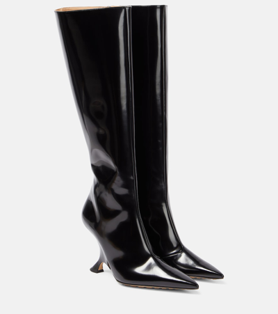 Bottega Veneta Rocket Leather Knee-high Boots In Black