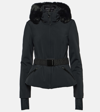 Goldbergh Giselle Plush-trimmed Stretch-shell Down Ski Jacket In Black