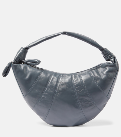 Lemaire Fortune Croissant Leather Shoulder Bag In Blue