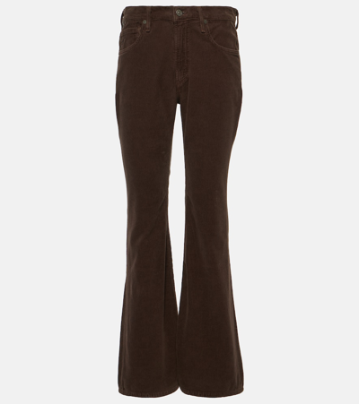 Citizens Of Humanity Isola Corduroy Flared Pants In Brown